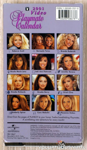 Playboy Video Playmate Calendar 2001 - VHS Tape - Back Cover