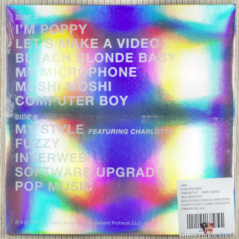 Poppy ‎– Poppy.Computer vinyl record back cover