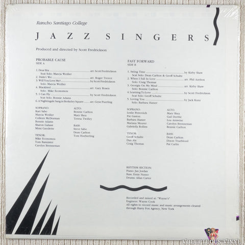 Rancho Santiago College Jazz Singers – Probable Cause vinyl record back cover