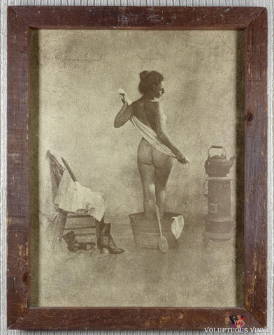 Rolland Hendrickson Framed Sepia Print Of Woman Drying Off