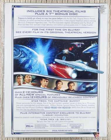 Star Trek: Original Motion Picture Collection (Star Trek I, II, III, IV, V, VI + The Captain's Summit Bonus Disc) Blu-ray back cover