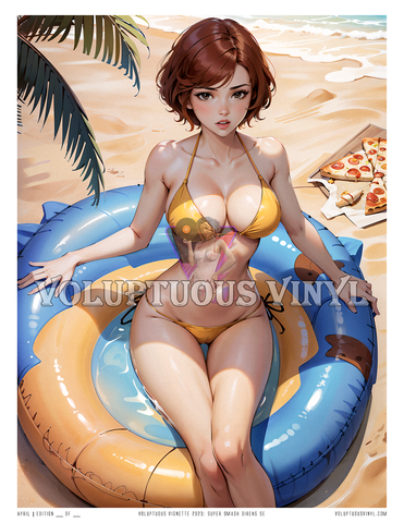 Super Smash Sirens SE (Swimsuit Edition): April ~ Art Print ~ Cowabunga!
