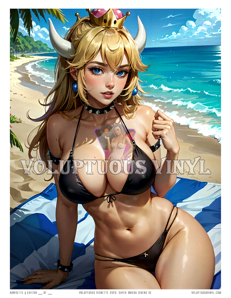 Super Smash Sirens SE (Swimsuit Edition): Bowsette ~ Art Print ~ Bow Chicka Wow Wow