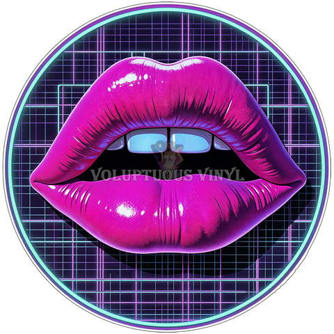 Synth Lips ~ Deluxe Die Cut, Vinyl Sticker