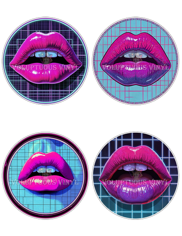 Synth Lips ~ Deluxe Die Cut, Vinyl Sticker Set