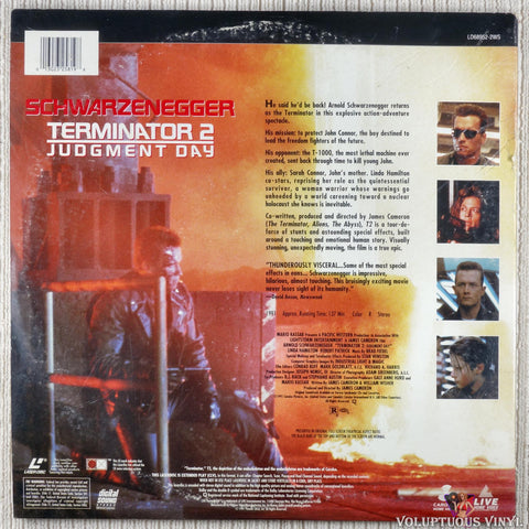 Terminator 2: Judgment Day LaserDisc back cover