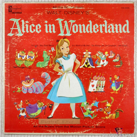 The Chorus And Orchestra Of Camarata – Walt Disney's Alice In Wonderland vinyl record front cover