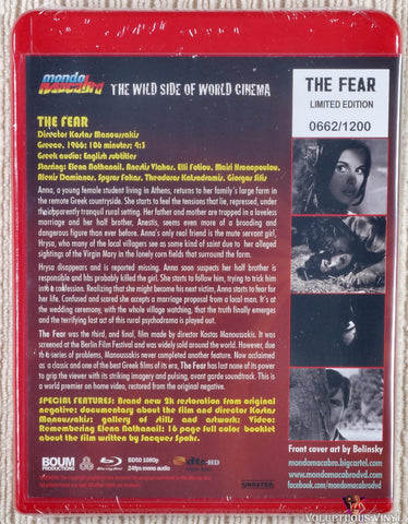 The Fear Limited Edition Blu-ray back cover
