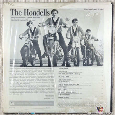 The Hondells ‎– The Hondells vinyl record back cover