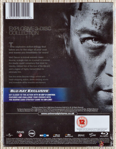 The Ultimate Bourne Collection Trilogy (The Bourne Identity / The Bourne Supremacy / The Bourne Ultimatum) blu-ray back cover