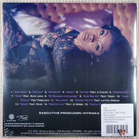 Tink – Pillow Talk vinyl record back cover