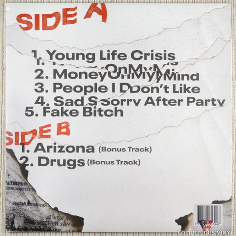 UPSAHL – Young Life Crisis vinyl record back cover