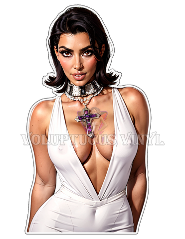 Venus de Vinyl: Kim K: Attallah The Cross ~ Deluxe Die Cut, Vinyl Sticker