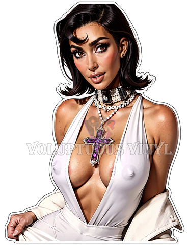 Venus de Vinyl: Kim K: Attallah The Cross ~ Deluxe Die Cut, Vinyl Sticker