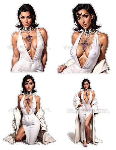 Venus de Vinyl: Kim K: Attallah The Cross ~ Deluxe Die Cut, Vinyl Sticker Set