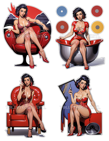 Vixen: Mid-Century Muse ~ Deluxe Die Cut, Vinyl Sticker Set