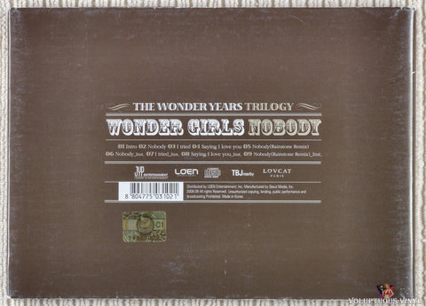 Wonder Girls – The Wonder Years: Trilogy CD back cover