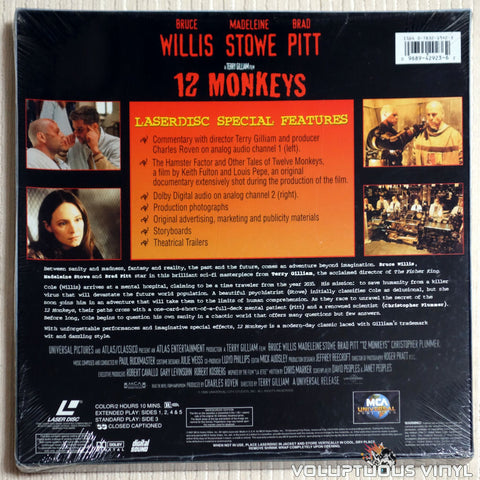 12 Monkeys (1995) Director's Deluxe Edition Box Set - LaserDisc - Back Cover