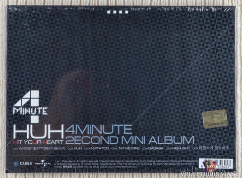 4Minute ‎– Hit Your Heart CD back cover