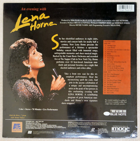 An Evening With Lena Horne - Laserdisc - Back Cover