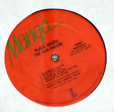 Black Uhuru ‎– The Dub Factor vinyl record