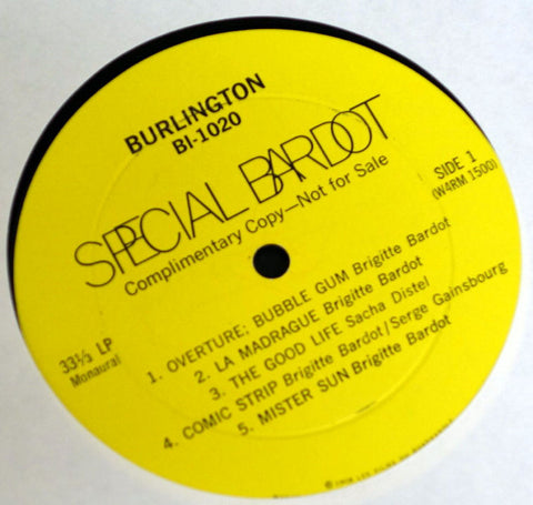 Brigitte Bardot – Special Bardot vinyl record