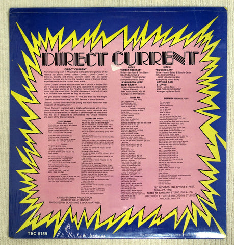 Back album cover to Direct Current vinyl record.
