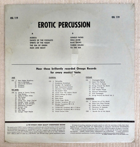 Unknown Artist ‎– Erotic Percussion vinyl record back cover