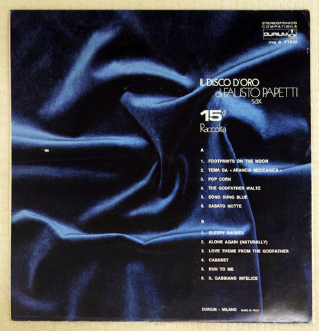 Fausto Papetti ‎– 15a Raccolta - Vinyl Record - Back Cover