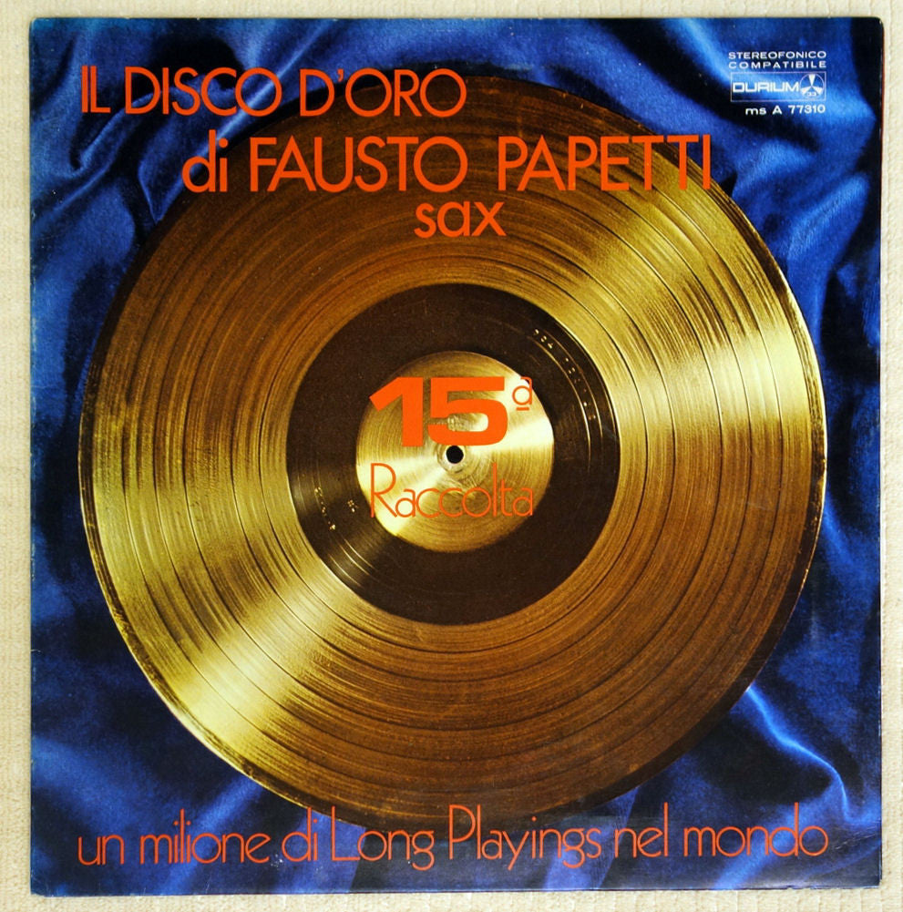 Fausto Papetti ‎– 15a Raccolta - Vinyl Record - Front Cover Gold Vinyl 
