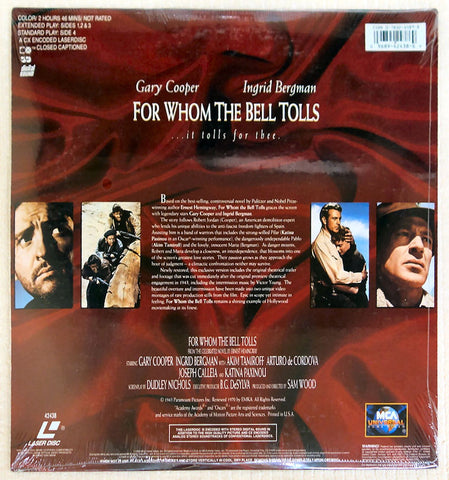For Whom the Bell Tolls LaserDisc back cover