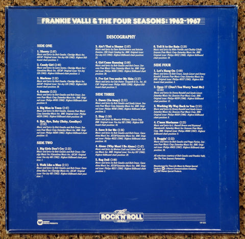 Frankie Valli & The Four Seasons 1962-1967 vinyl record back cover