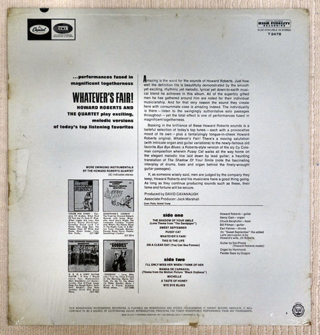 The Howard Roberts Quartet – Whatever's Fair vinyl record back cover