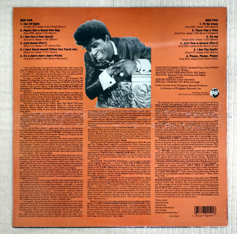 James Brown – James Brown's Greatest Hits vinyl record back cover