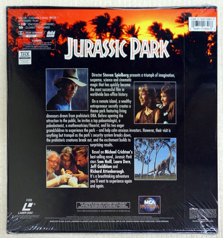Jurassic Park laserdisc box set back cover