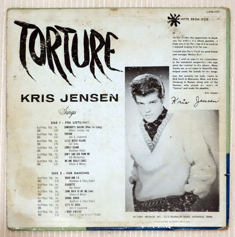 Kris Jensen – Torture vinyl record back cover