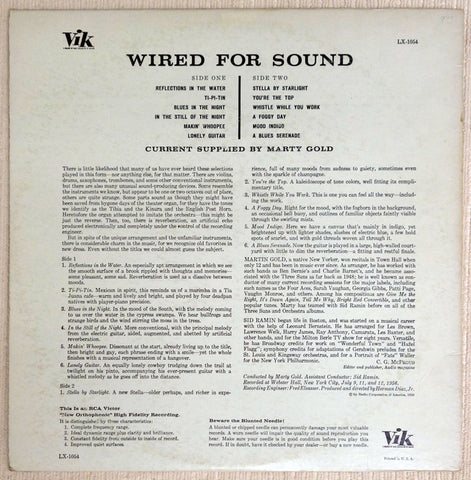 Marty Gold – Wired For Sound vinyl record back cover