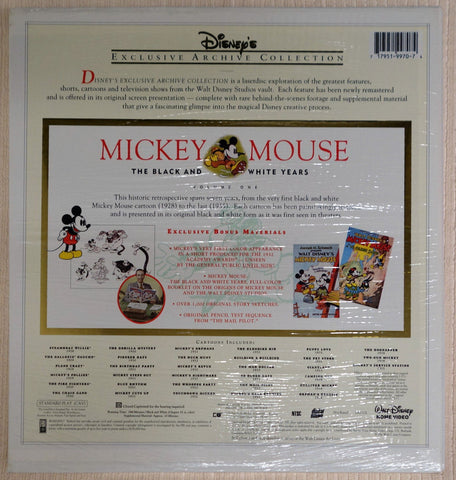Mickey Mouse The Black & White Years - Laserdisc - Back Cover