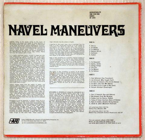 Mohammed El-Bakkar ‎– Navel Maneuvers vinyl record back cover