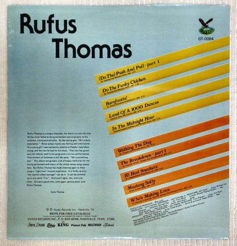 Rufus Thomas ‎– Rufus Thomas vinyl record back cover