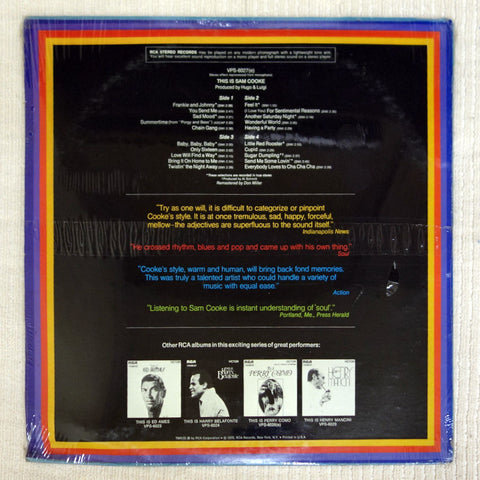 Sam Cooke – This Is Sam Cooke vinyl record back cover