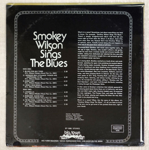 Smokey Wilson – Sings The Blues vinyl record back cover