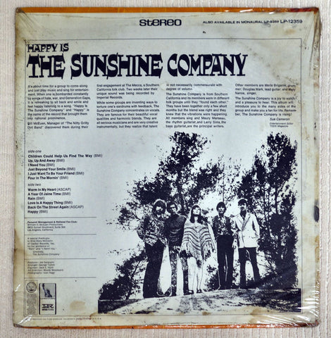 The Sunshine Company – Happy Is vinyl record back cover