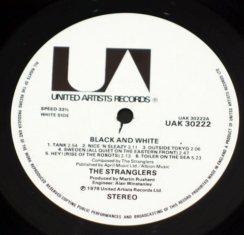The Stranglers ‎– Black And White vinyl record