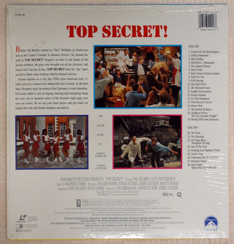 Top Secret Laserdisc - Back Cover