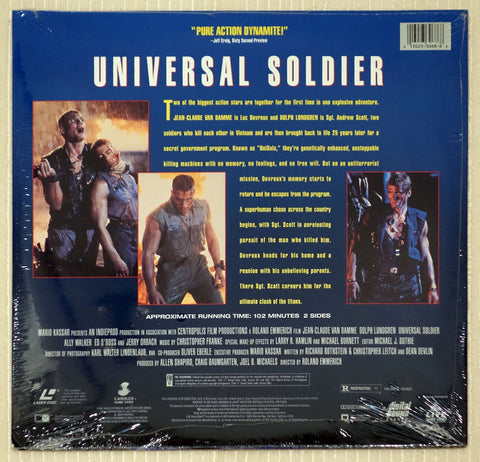 Universal Soldier LaserDisc back cover