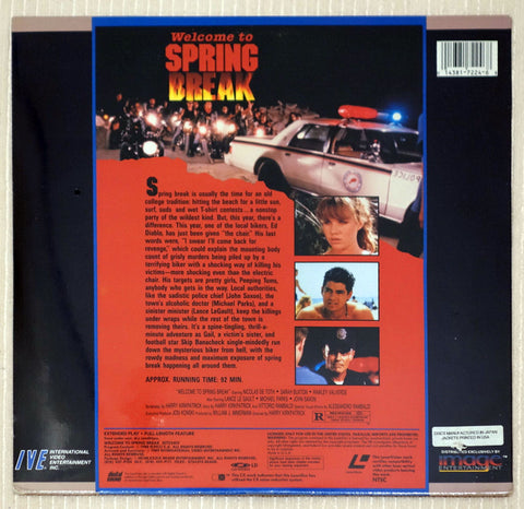 Welcome to Spring Break (Nightmare Beach) LaserDisc back cover