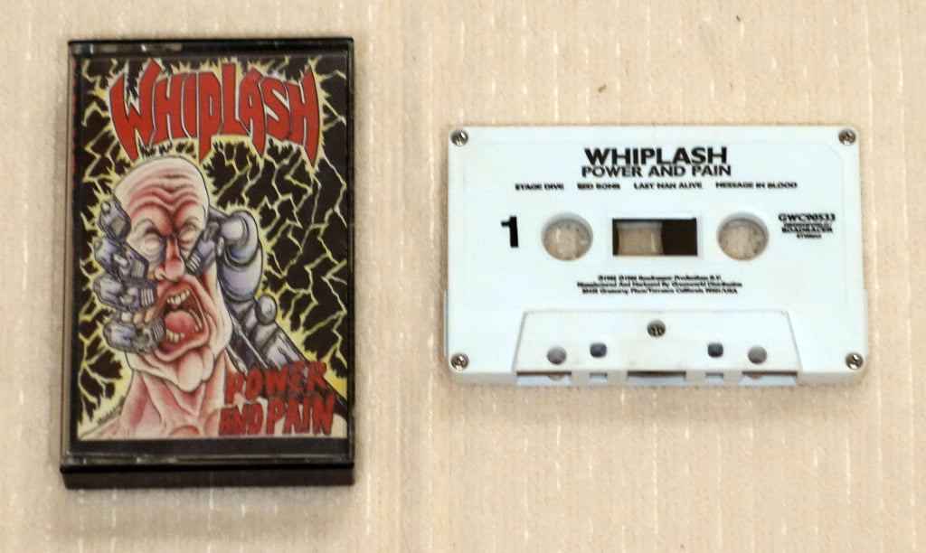 Whiplash ‎– Power And Pain cassette tape