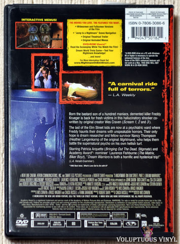 A Nightmare On Elm Street 3: Dream Warriors DVD back cover