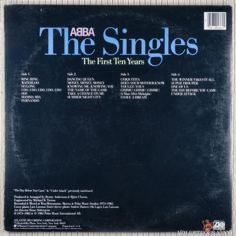 ABBA – The Singles (The First Ten Years) vinyl record back cover